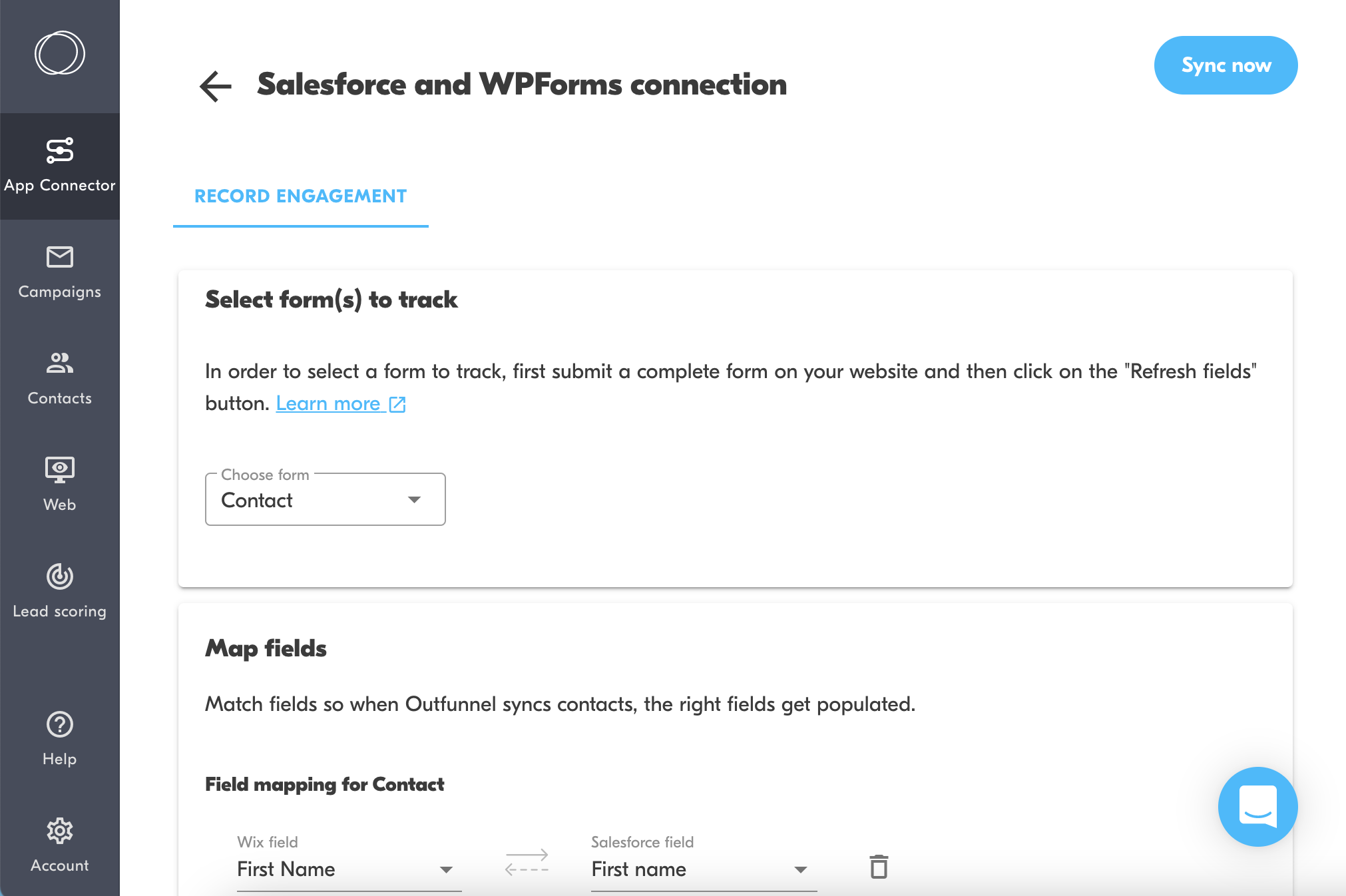 sync contacts from wpforms to salesforce